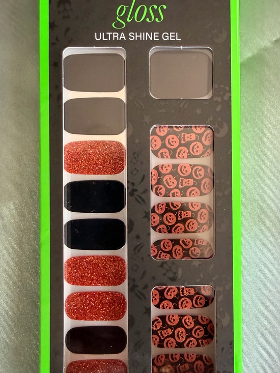 Dashing Diva Other - Ultra Shine Gel Nail Strips - Black & Orange Glitter Halloween NEW SEALED